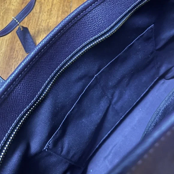 Coach Purple Pebbled Leather Tote Bag - Picture 3 of 7